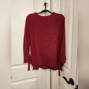 Red Tie-sleeve Sweater